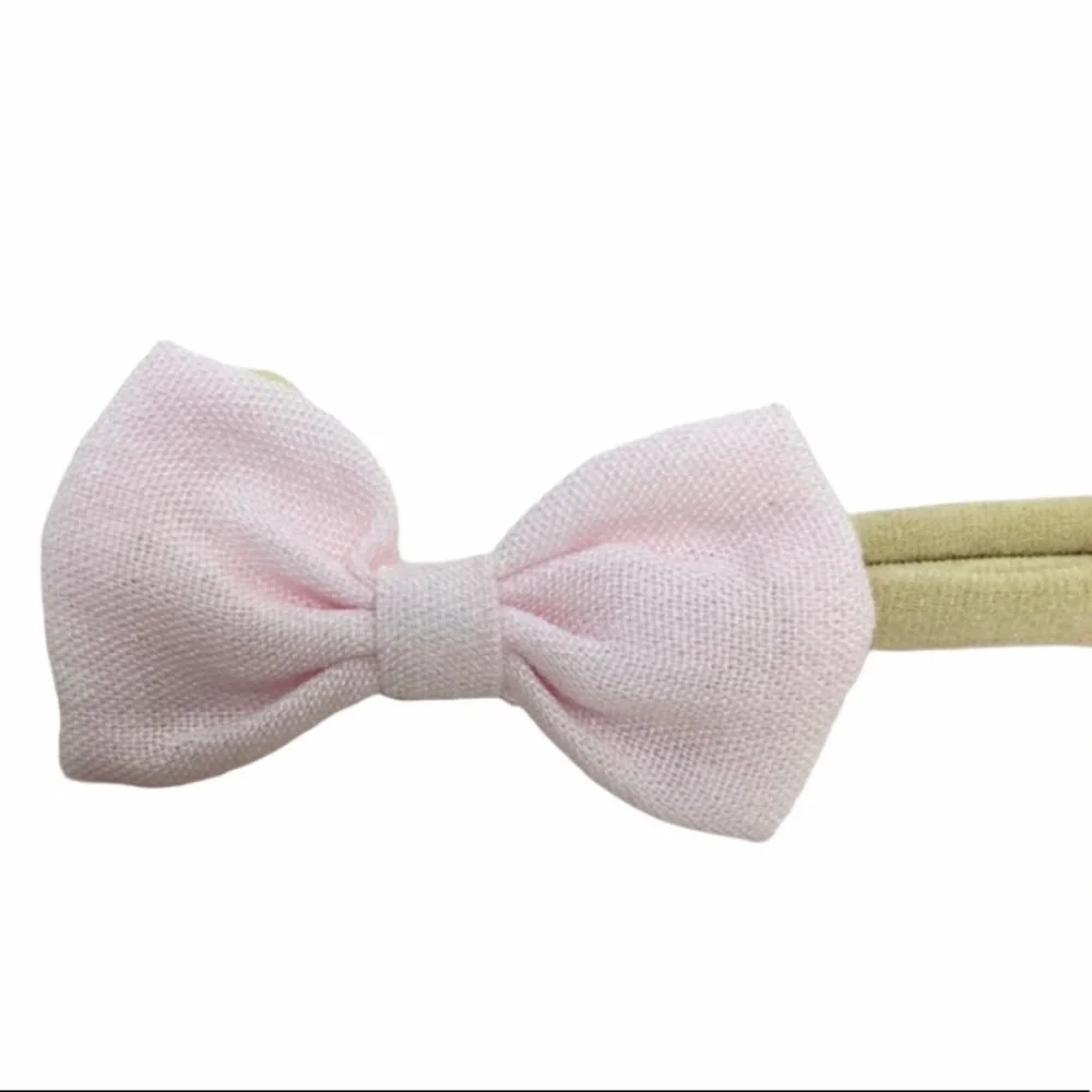 Girl's Light Gray, Floral & Light Pink Stretchy Bow Headbands Variety 3 Pack Set